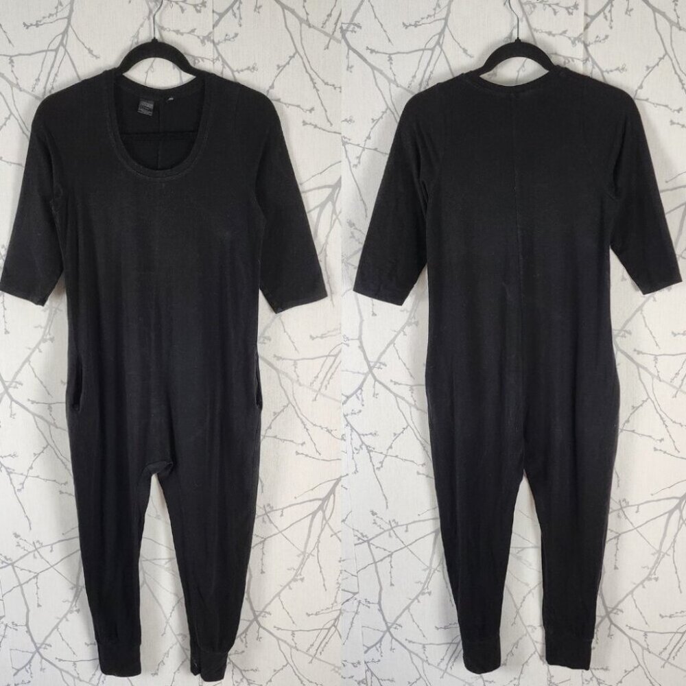 Wooly Doodle Lounj Black Bamboo Cotton Romper One Piece